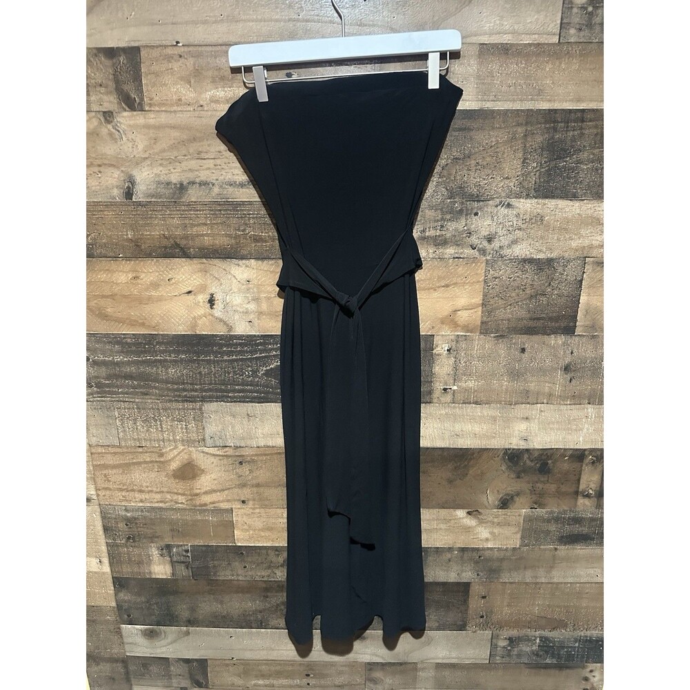 White House Black Market Strapless Black Pant Romper Small